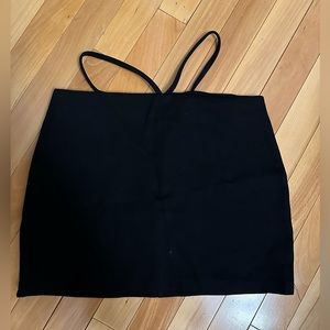 Black mini skirt with waist detail